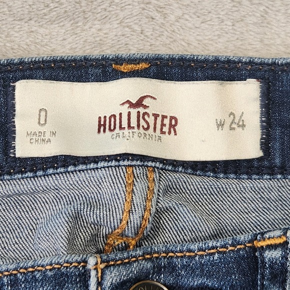 Y2k Hollister Denim Shorts Women 0 High Rise Dark Wash Beachy Surf Summer Casual - Picture 4 of 7